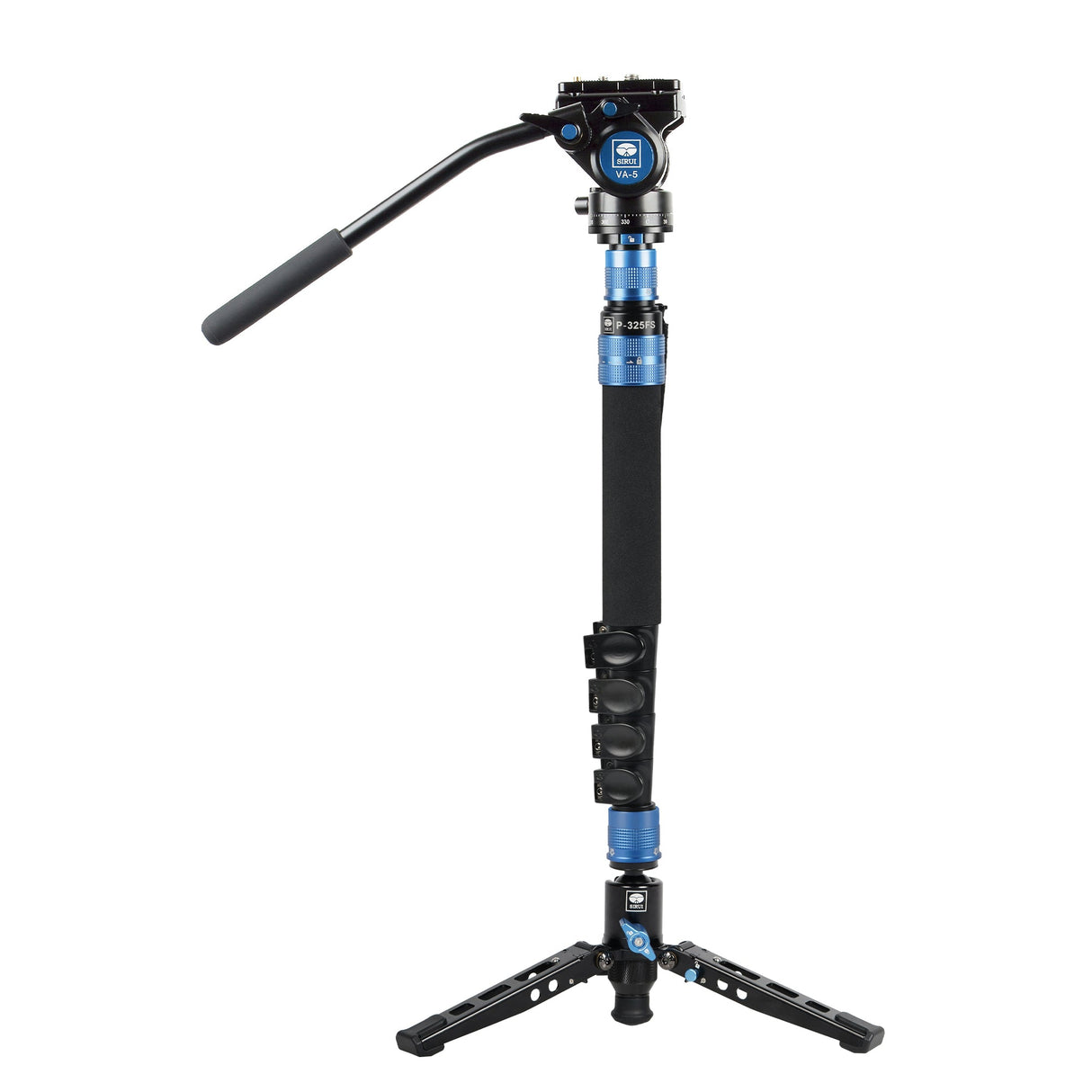 SIRUI P-325FS Trépied Monopode en Carbone 148 cm avec Étoile de Support + Tête Vidéo VA-5