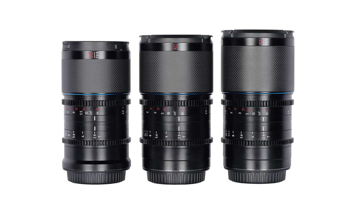 SIRUI Saturn 35/50/75mm T2.9 1.6x anamorphotes carbon full-frame lens - for various camera mounts