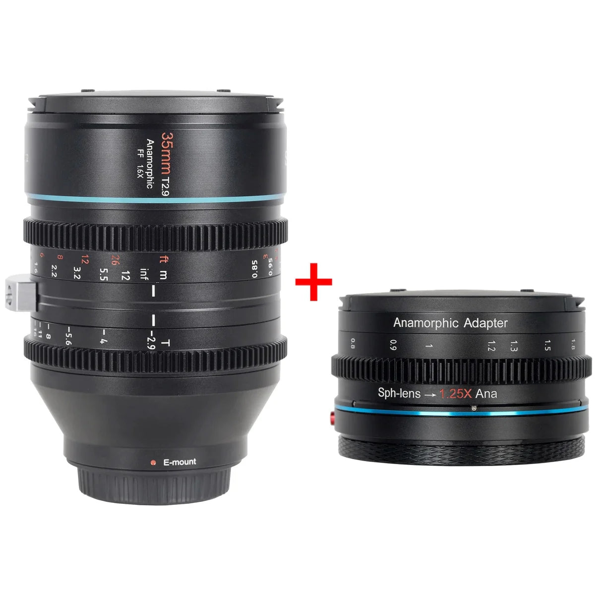 B-WARE SIRUI Venus Vollformat-Anamorphic-Kinoobjektiv B-WARE 35mm T2.9 lens and Anamorphic Adapter.
