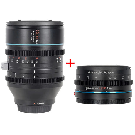 B-WARE SIRUI Venus Vollformat-Anamorphic-Kinoobjektiv B-WARE 35mm T2.9 lens and Anamorphic Adapter.