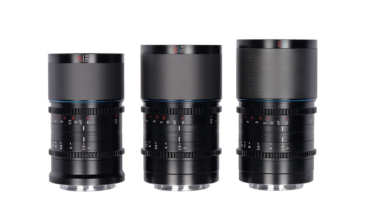 SIRUI Saturn 35/50/75mm T2.9 1.6x anamorphotes carbon full-frame lens - for various camera mounts