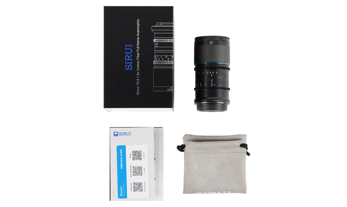 SIRUI Saturn 35/50/75mm T2.9 1.6x anamorphotes carbon full-frame lens - for various camera mounts