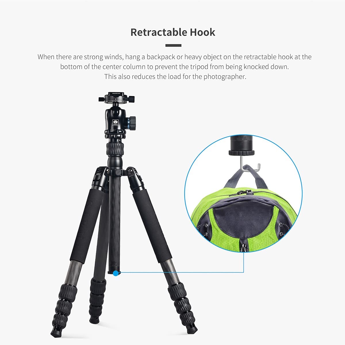 SIRUI MT-2204 - Trépied en carbone trois/en un avec tête panoramique à rotule