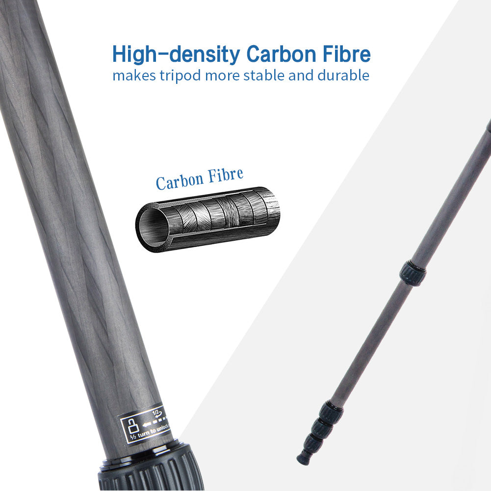 SIRUI AM-225 Travellegs Trépied en Carbone avec Tête à Boule B-00K - Série AM2