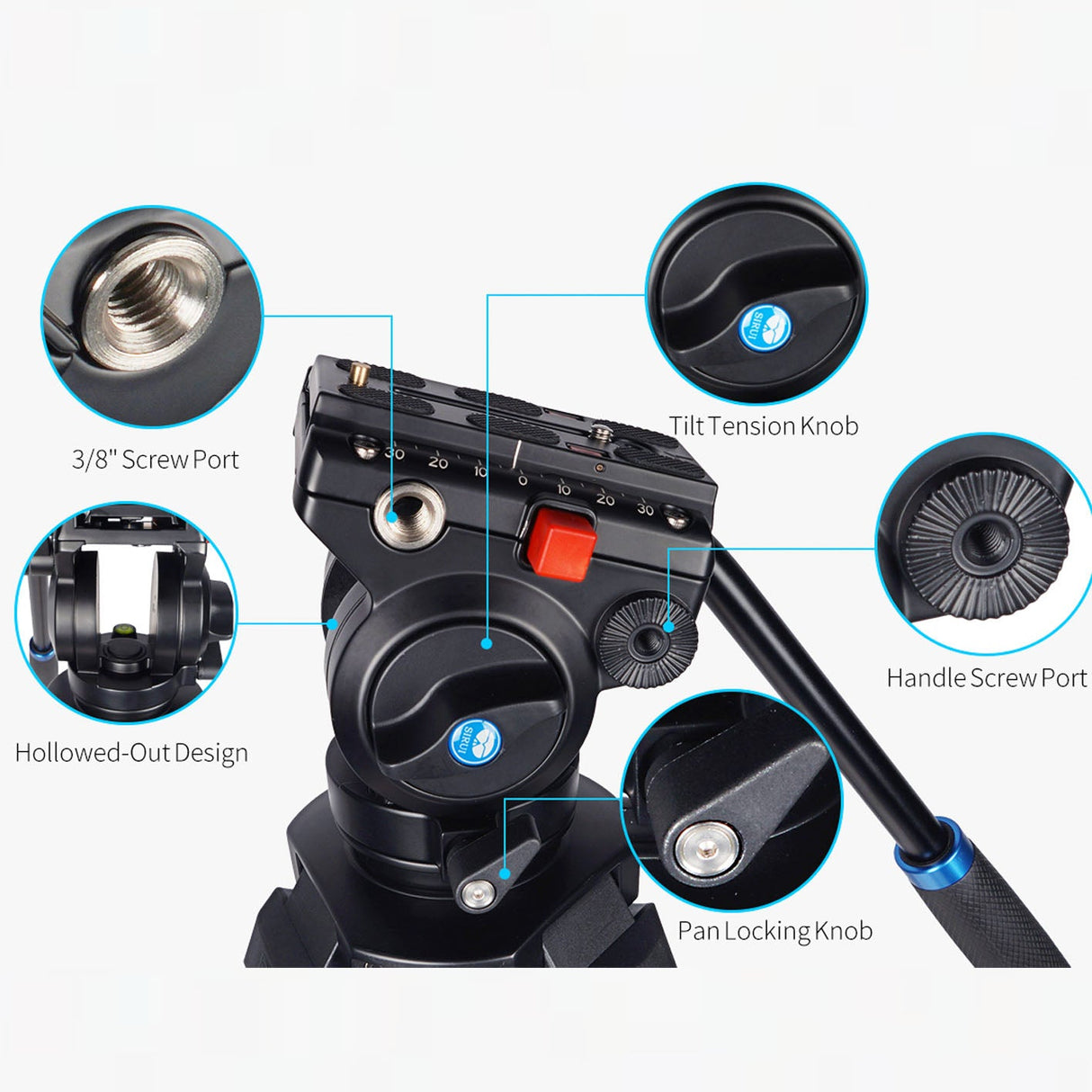 SIRUI SH-05 Broadcaststativ 140 cm - Starter mit Videoneiger - SH-Serie