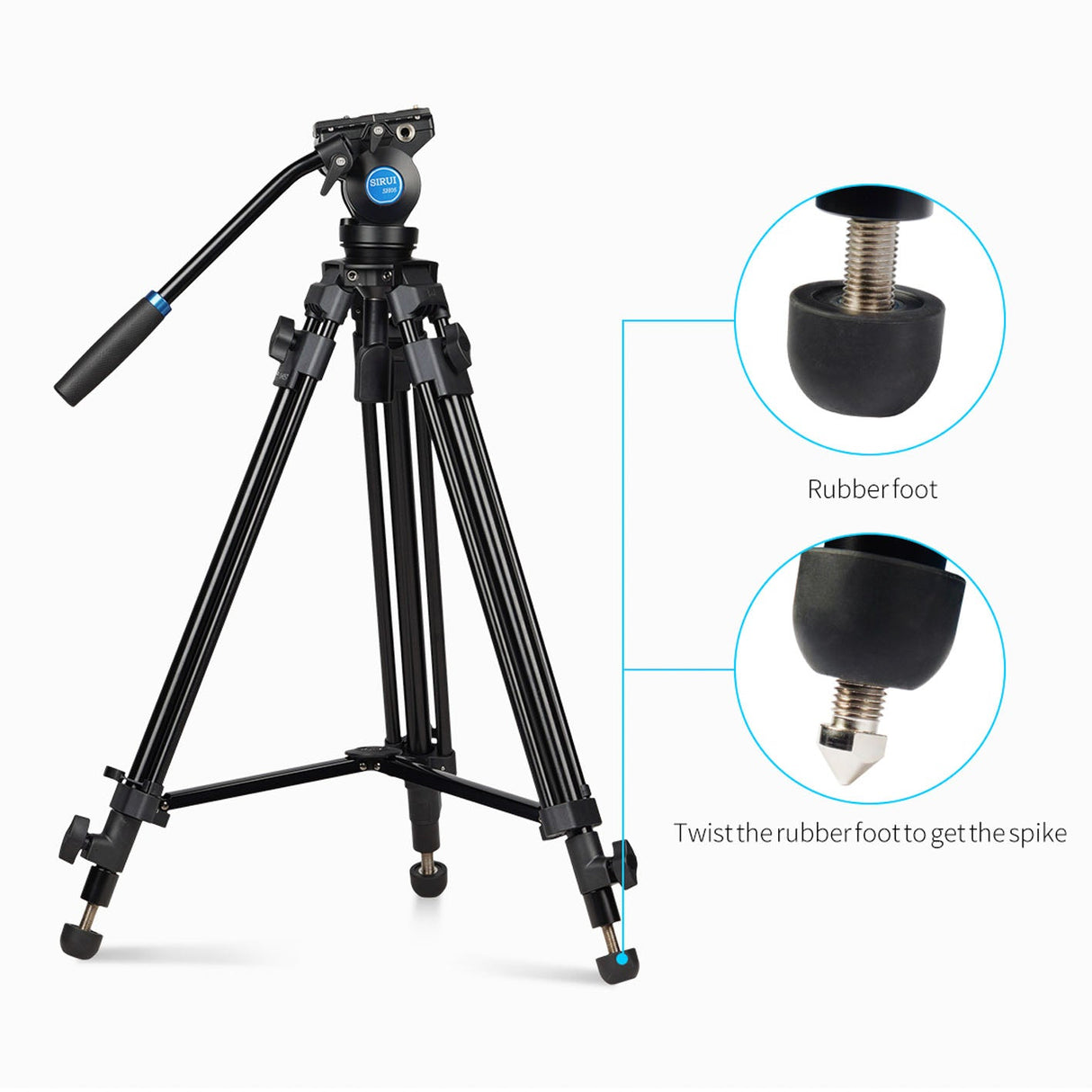 SIRUI SH-05 Broadcaststativ 140 cm - Starter mit Videoneiger - SH-Serie
