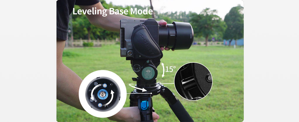 SIRUI AR-3204 Explorer Trépied 2en1 en carbone avec base de nivellement de 15m, hauteur de 150 cm - Série AR