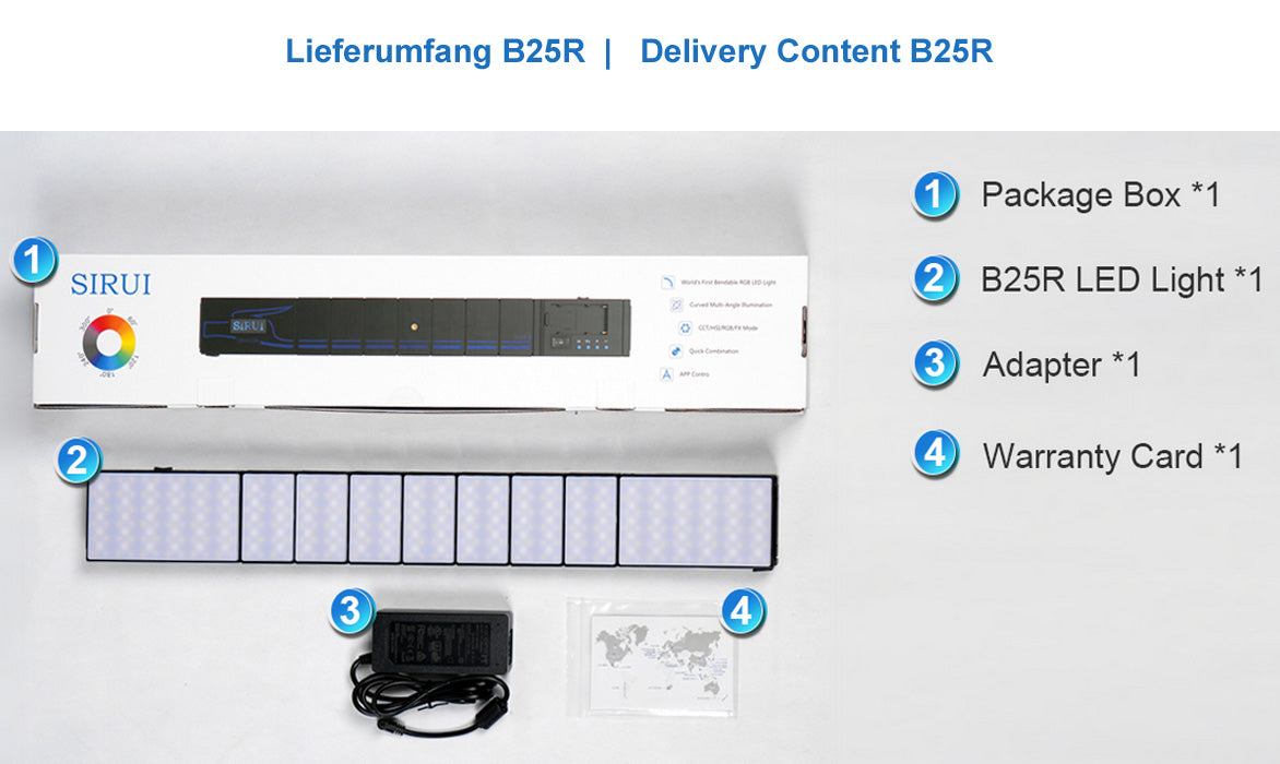 SIRUI Dragon B25R Panneau LED RGB flexible 25W pour photo + vidéo