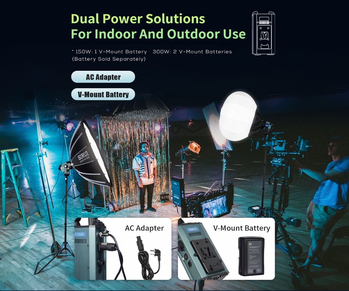 SIRUI C150 / C300 LED Continuous Light 150W / 300W - super quiet & comfortable - photo + video light