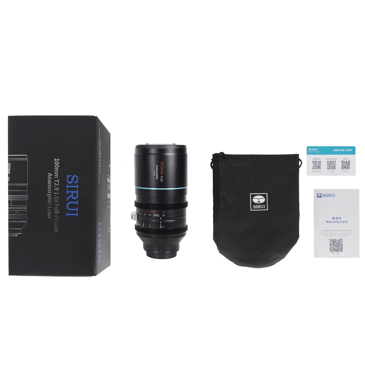 SIRUI Venus 100mm T2.9 1.6x anamorphotes objectif plein format - pour divers raccords de caméra