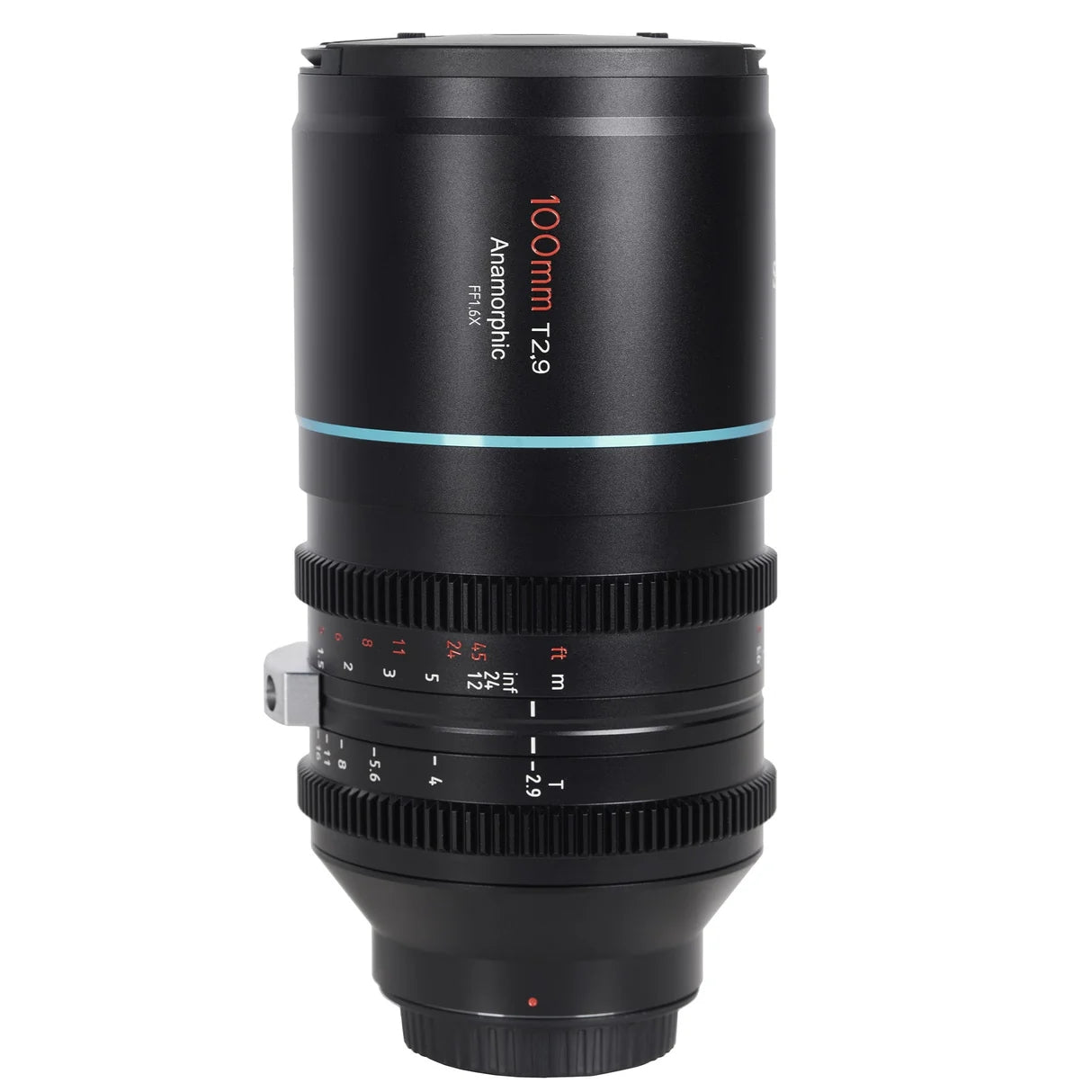 B-WARE SIRUI Venus Vollformat-Anamorphic-Kinoobjektiv B-WARE 100mm T2.9 lens with focus and aperture settings.