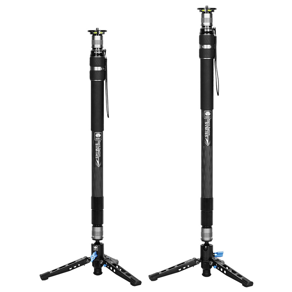 SVM-145 & SVM-165 Rapid System One-Step Height Adjustment Modular Monopod Overall Appearance Comparison