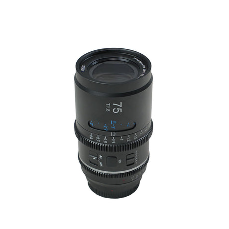 SIRUI Astra Series 1.33x Full Frame Auto Focus Anamorphic Cine Lens 75mm T1.8 with focus and aperture settings