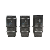 SIRUI Astra Series 1.33x Full Frame Auto Focus Anamorphic Cine Lens set of 50mm, 75mm, 100mm T1.8 lenses