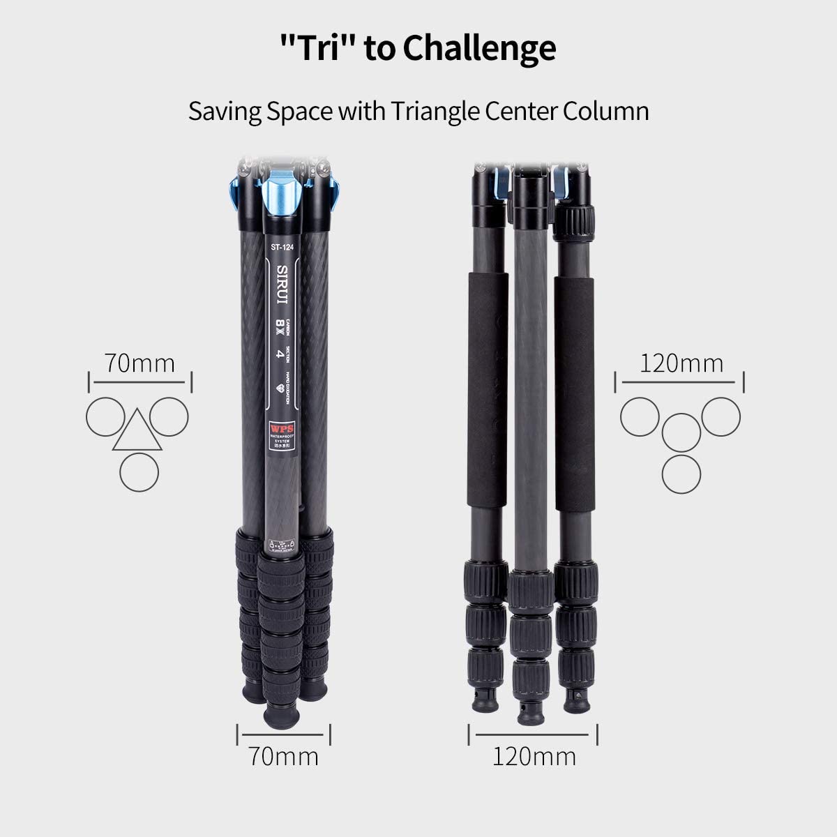 SIRUI ST-125 Superb Travel tripod carbon 150 cm - waterproof ST series