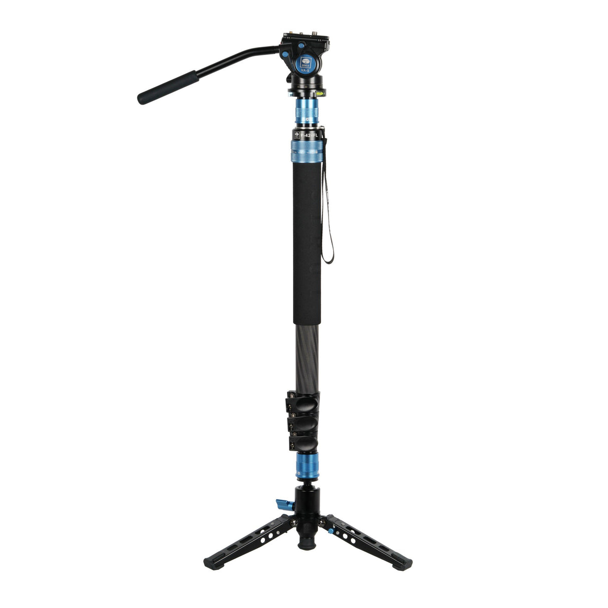 SIRUI P-424FS Carbon Monopod 168 cm with Tripod + Video Neiger VA-5