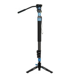 SIRUI P-424FS Carbon Monopod 168 cm with Tripod + Video Neiger VA-5