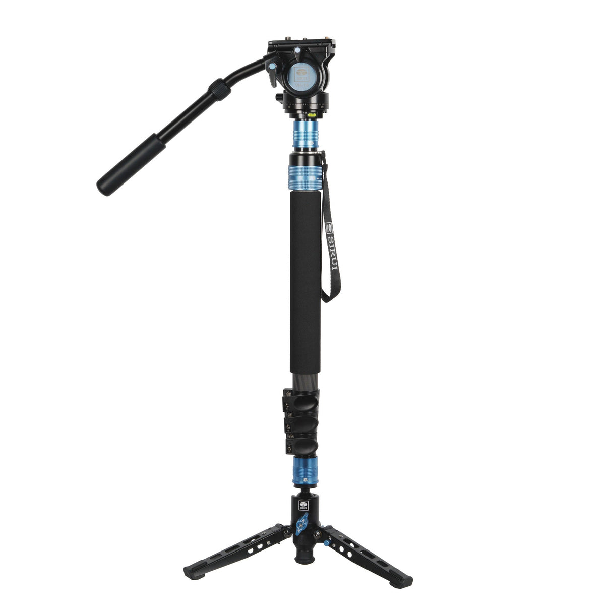 SIRUI P-424FS Carbon Monopod 170 cm with Tripod + Video Neiger VH-10