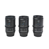 SIRUI Astra Series 1.33x Full Frame Auto Focus Anamorphic Cine Lens set of 50mm, 75mm, and 100mm T1.8