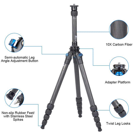 SIRUI AM-225 Travellegs trípode de carbono con columna central SL-100 - serie AM2