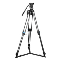 SQ75 Sistema rápido Set de trípode de vídeo de fibra de carbono resistente con cabezal fluido profesional VHS-10
