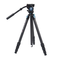 SIRUI ST-224 Superb Travel Trípode de carbono 185 cm con cabezal de vídeo VH-10 impermeable - Serie ST