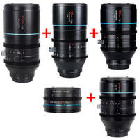 SIRUI Venus 35mm + 50mm + 75mm + 100mm + ADP125X - Objetivos anamórficos de formato completo T2.9 1.6x + adaptador anamórfico 1.25x