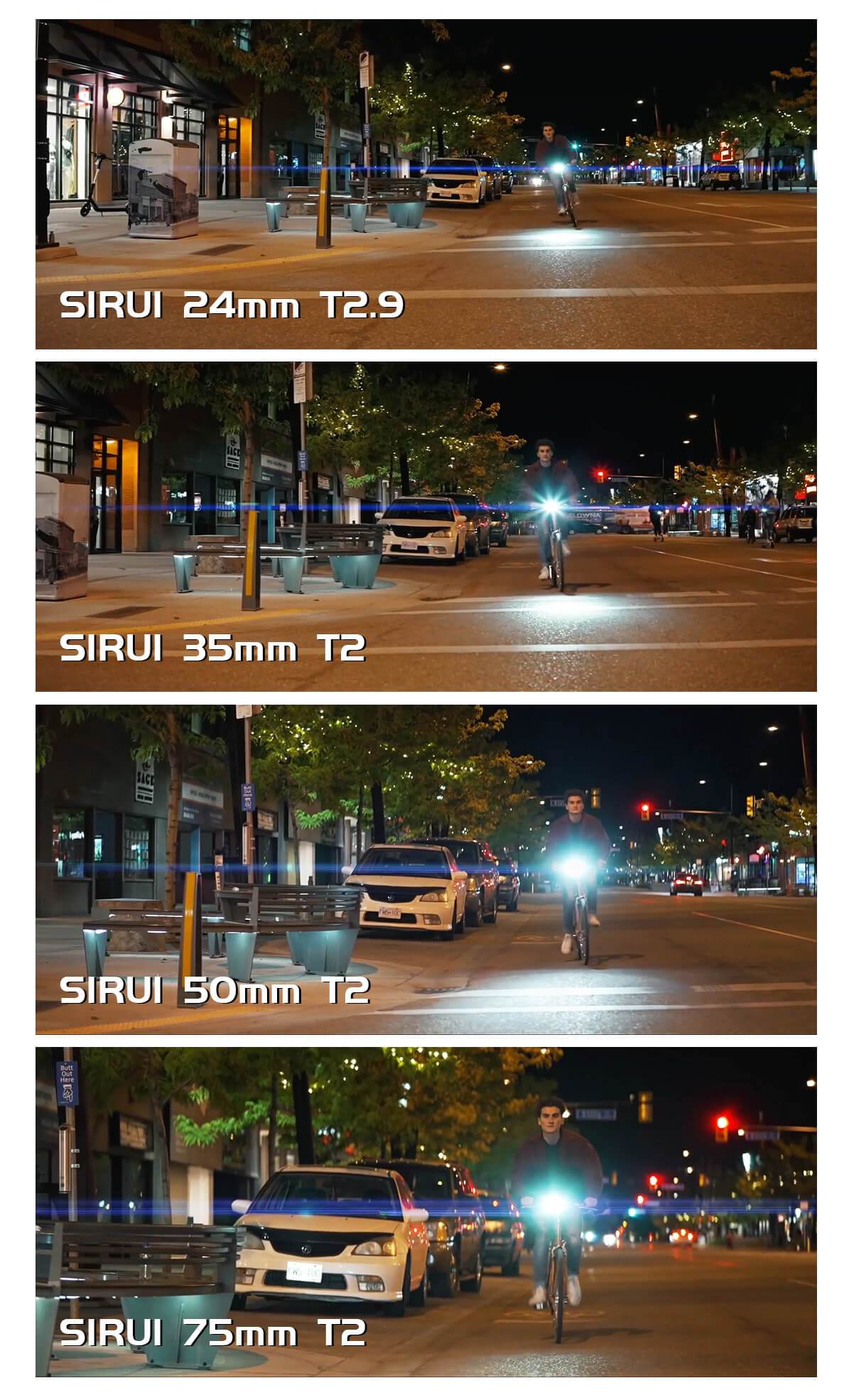 SIRUI Mars set of 4 anamorphic lenses MFT - 24mm/35mm/50mm/75mm